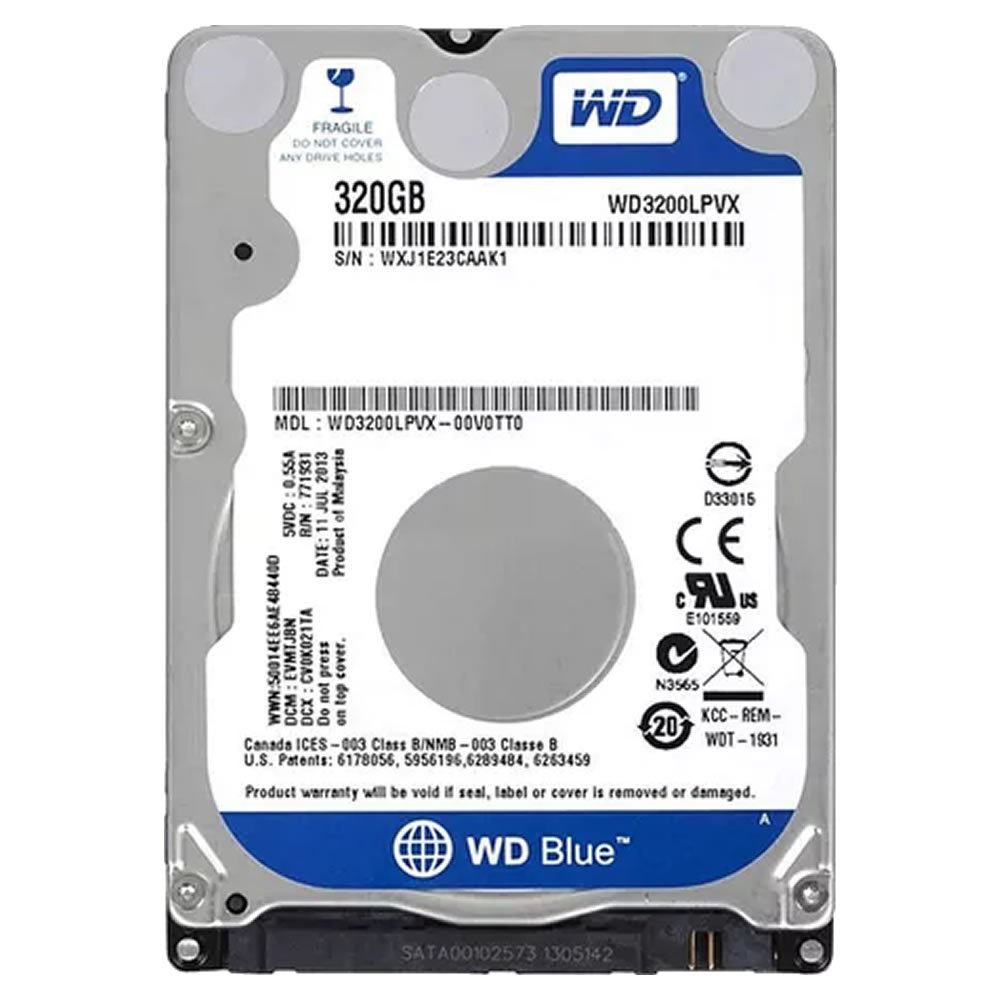 Hd 320 Gb para Notebook Western-D S-Ata 5400 8M 7Mm