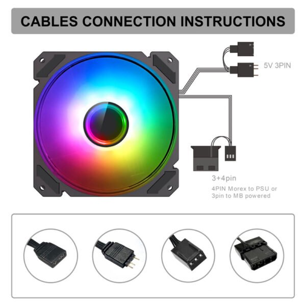 Fan Gamemax P/ Gabinete 120Mm Argb Fn-12Rainbow-C9 - Imagen 2