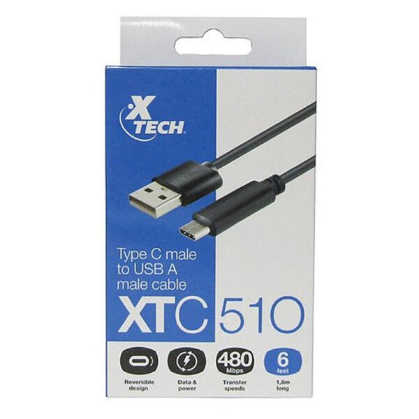 Cable Usb  X-Tech C/Conector Tipo-C A Usb A Macho