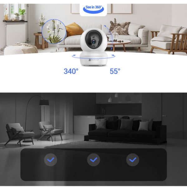 Camara IP 2MP Ezviz H6C Pro 4mm 360° Interior - Imagen 3